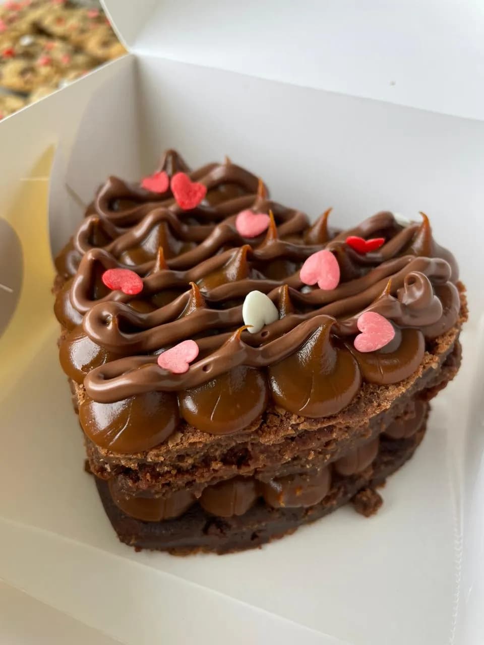Mini Brownie corazón manjar nutella