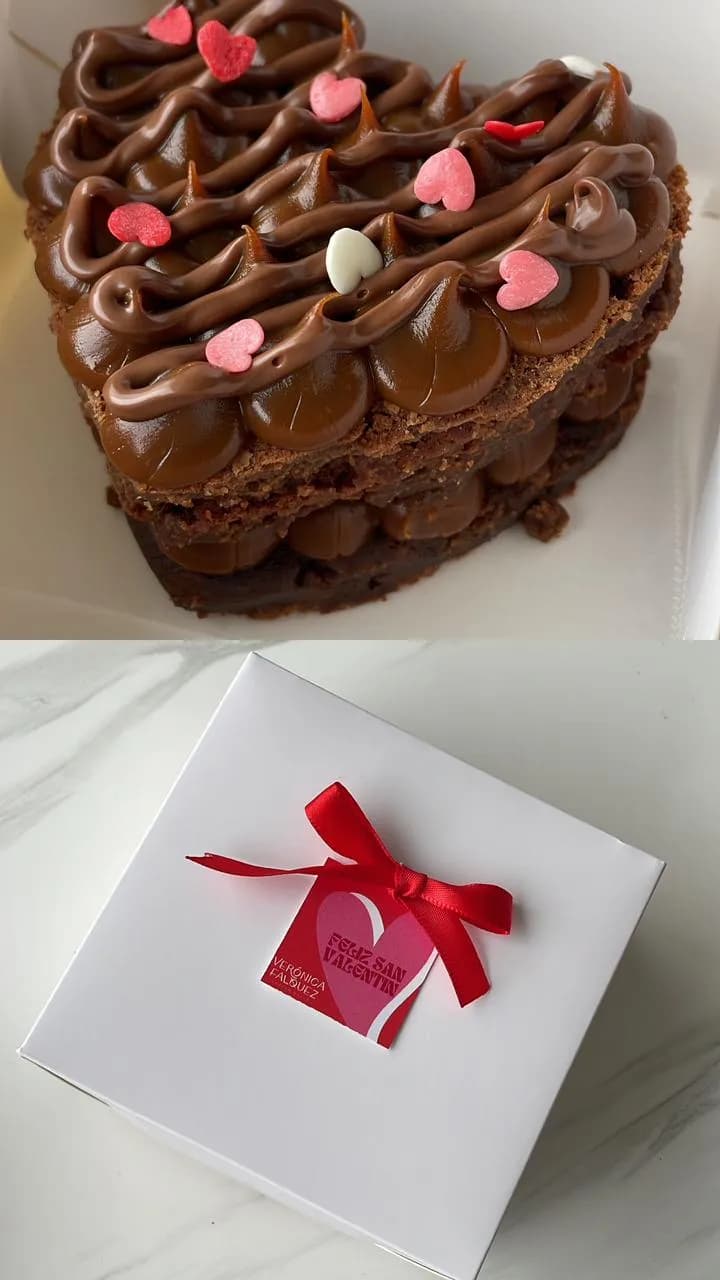 Mini Brownie corazón manjar nutella view 2