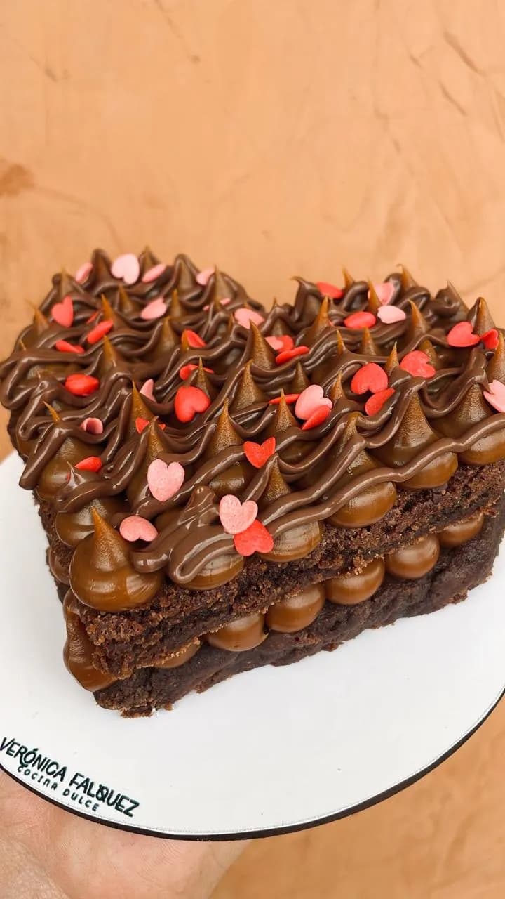 Brownie corazón manjar nutella